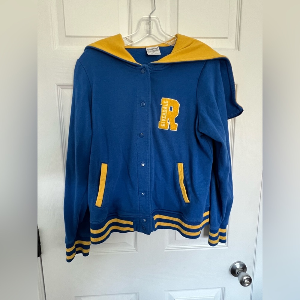 Size large official riverdale hoody cheer letterman jacket sweatshirt zip up